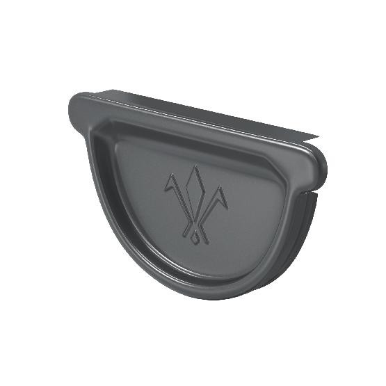 Водосток Aquasistem, система 125x90 -  Заглушка универсальная с резиновым уплотнителем RAL 7024 Тёмно-серый купить в Королёве