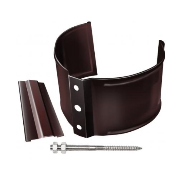 Водосток Grand Line 125x90 – Хомут трубы (на кирпич) RAL 8017 купить в Королёве