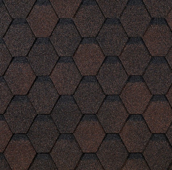 Гибкая черепица EURASIA Docke, Коллекция ШЕСТИГРАННИК Коричневый купить в Королёве