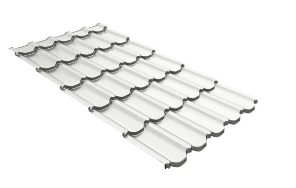 Металлочерепица квинта плюс с 3D резом 0,45 PE RAL 9003 сигнальный белый купить в Королёве
