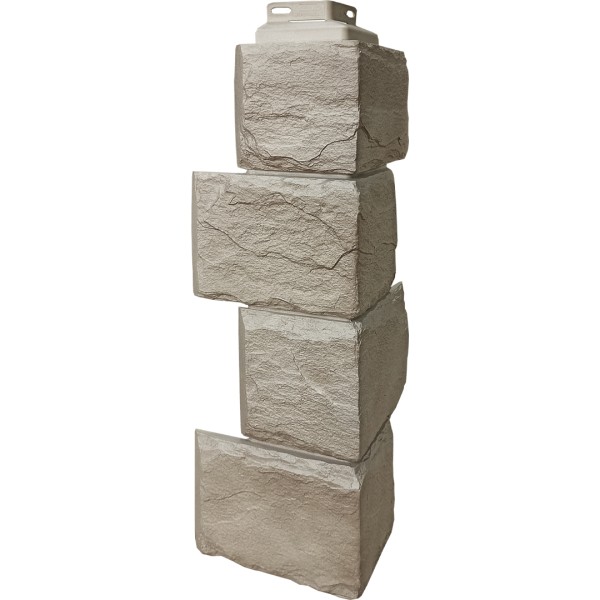 Цокольный сайдинг FineBer – Серия “Камень природный”, Угол наружный Песочный купить в Королёве