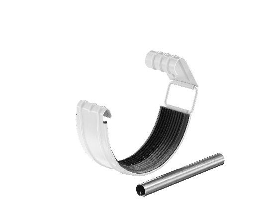 Водосток Aquasistem, система 150x100 - Соединитель желоба с резиновым уплотнителем RR 20 Мраморно-белый купить в Королёве