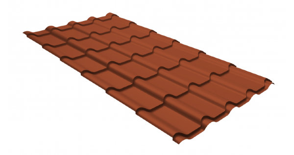 Металлочерепица камея GL 0,5 GreenCoat Pural Matt RR 750 кирпично-красный (RAL 8004 терракота) купить в Королёве