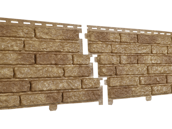 Фасадная панель Ю-пласт Стоун Хаус Кварцит Тёмно-бежевый купить в Королёве