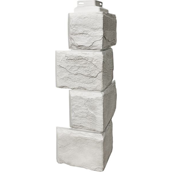 Цокольный сайдинг FineBer – Серия “Камень природный”, Угол наружный Жемчужный купить в Королёве