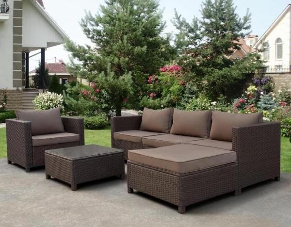 Комплект мебели AFINA плетеной из иск. ротанга YR821A Brown/Beige купить в Королёве