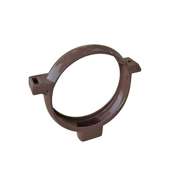Водосток Альта-Профиль ПВХ – Хомут трубы (коричневый) купить в Королёве