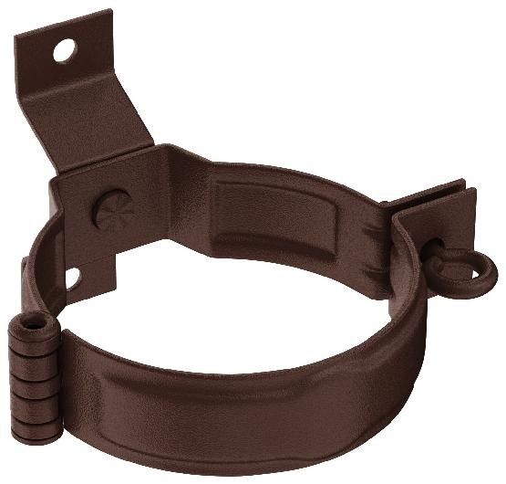 Водосток Aquasistem, Система 125x90 - Декоративный хомут трубы под дерево с комплектом крепления RAL 8017 Коричневый matt купить в Королёве