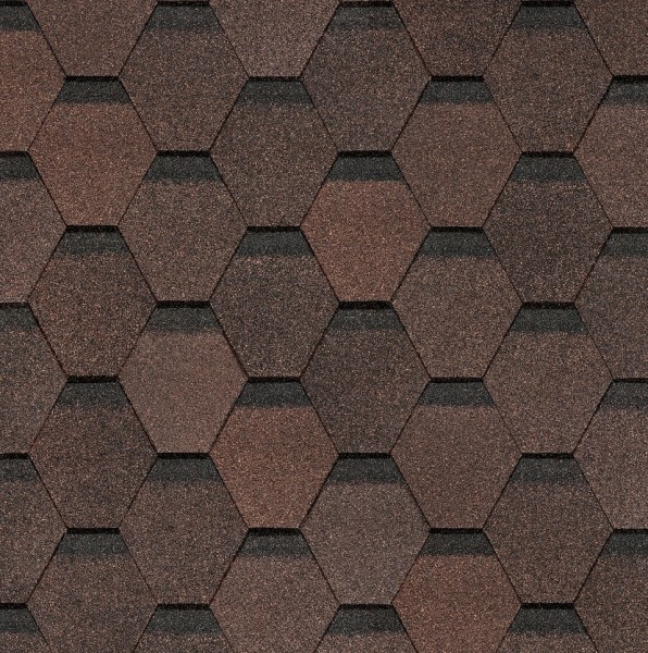 Гибкая черепица Docke, коллекция Шестигранник Коричневый купить в Королёве
