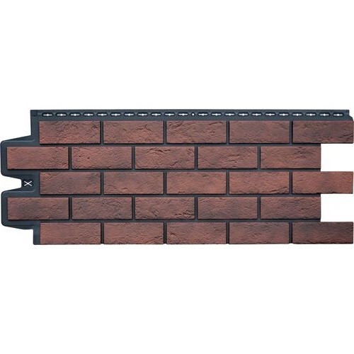 Фасадная панель Grand Line Состаренный кирпич Элит кофе (жжёный), ШОВ черный купить в Королёве