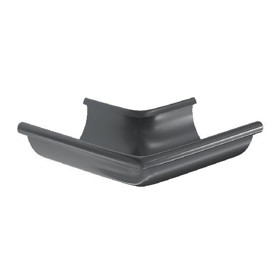 Водосток Aquasistem, система 125x90 -  Угол желоба, наружный 90° RAL 7024 Тёмно-серый купить в Королёве