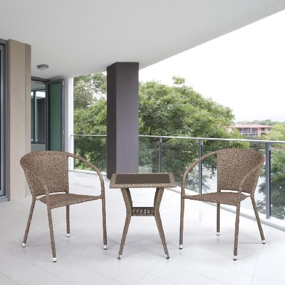 Комплект плетеной мебели AFINA из иск. ротанга T25B/Y137C-W56 Light Brown 2Pcs купить в Королёве