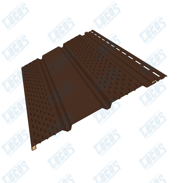 Софит к сайдингу ПЕРФОРАЦИЯ ПО БОКАМ TECOS ТЁМНЫЙ-КАШТАН купить в Королёве