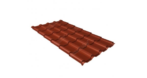 Металлочерепица камея 0,45 PE RAL 8004 терракота купить в Королёве