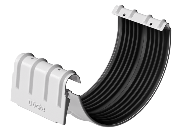 Соединитель желобов D125 Döcke STAL PREMIUM Пломбир, (RAL 9010) купить в Королёве