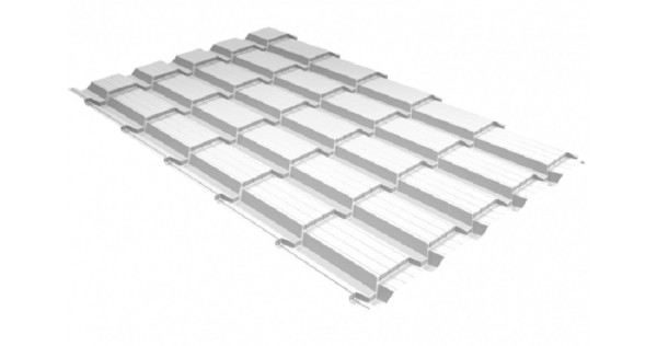 Металлочерепица GL квадро профи 0,45 PE RAL 9003 сигнальный белый купить в Королёве