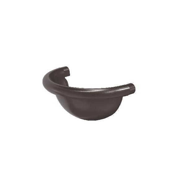 Водосток Aquasistem, система 125x90 - Заглушка желоба полукруглая RR 32 Тёмно-Коричневый купить в Королёве