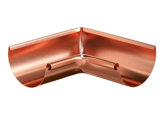 Водосток Aquasistem, система 150/100 - Угол желоба внутренний медный 90° купить в Королёве